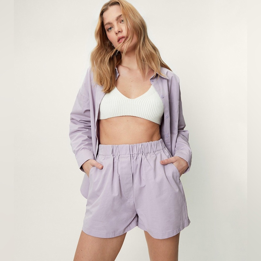 Nasty Gal high waist lilac shorts